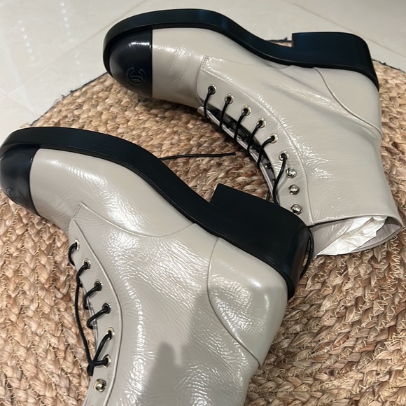 Chanel 22A Grey Lace Up boots - Picture 7 of 7